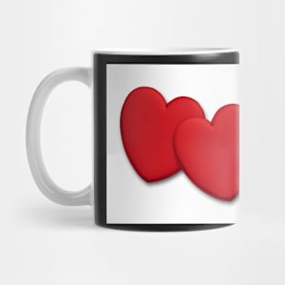 Two glossy red hearts Mug